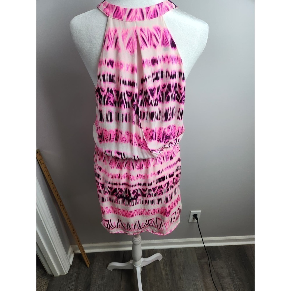 Parker Kita Graphic Racerback Dress, Pop Pink Cosmos sz S silk light wear beach - Picture 3 of 14